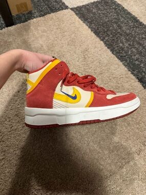Nike Women’s High-Top Sneakers in Red, Yellow & Blue